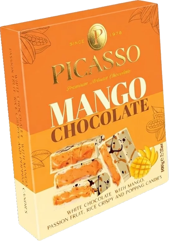 Picasso Mangolu Beyaz — Dubai çikolata · 100 g