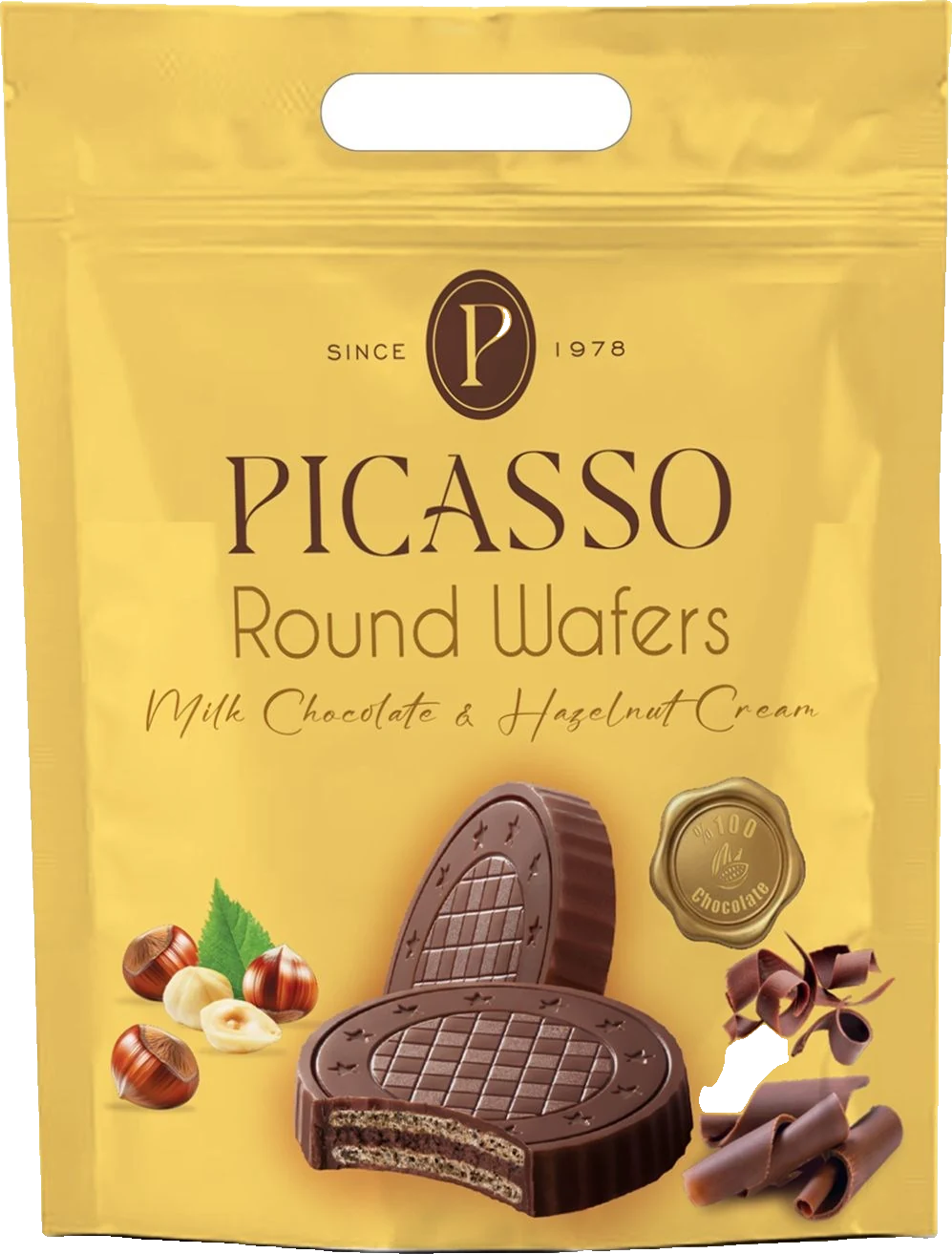 Picasso Round Gofret — Sütlü kaplamalı · 360 g